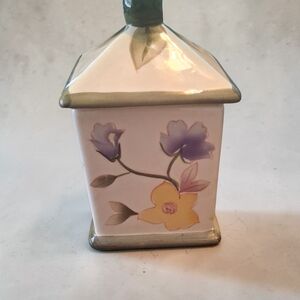 Source Unknown Ceramic Floral Canister in Yellow and Purple